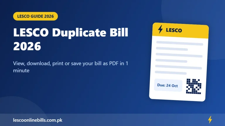 LESCO duplicate bill 2026 download and print guide